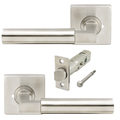 Inox SE221 Aurora w/MicroArmor Tubular Privacy, 2-3/8" Backset, Satin S/S SE221L462-32D-AM